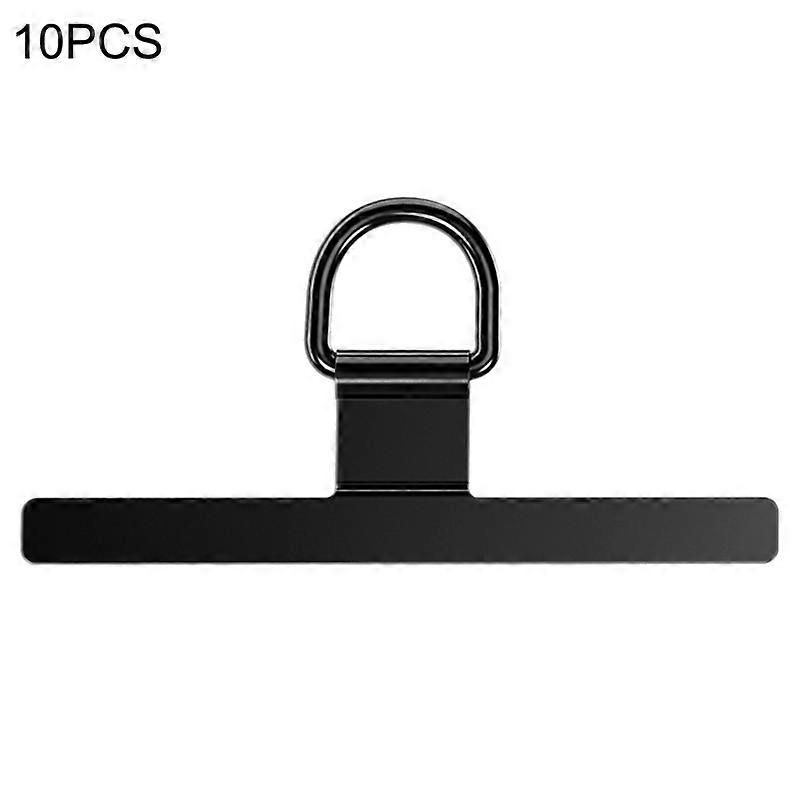 10Pcs/Pack Cell Phone Lanyard Patch Long Bar Stainless Steel Tether Tab with D-Ring