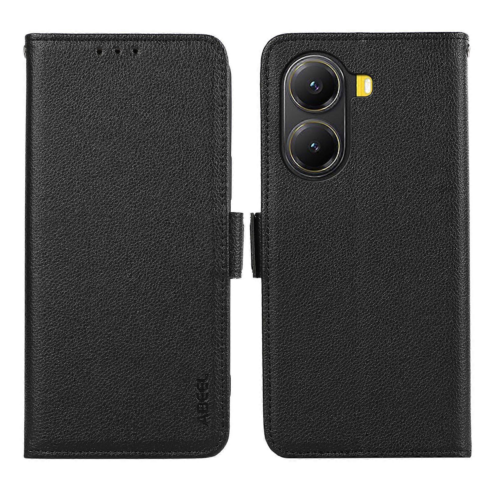 ABEEL Side-Magnetic Litchi Pattern Leather RFID Phone Case