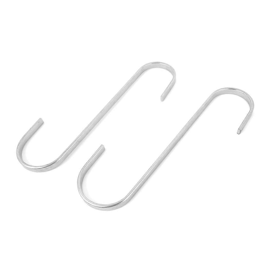 S Shape Hooks 12.5cm 2Pcs Silver Tone Stainless Steel Ball End Hanger S-Hooks for Workshop Storage and Organization