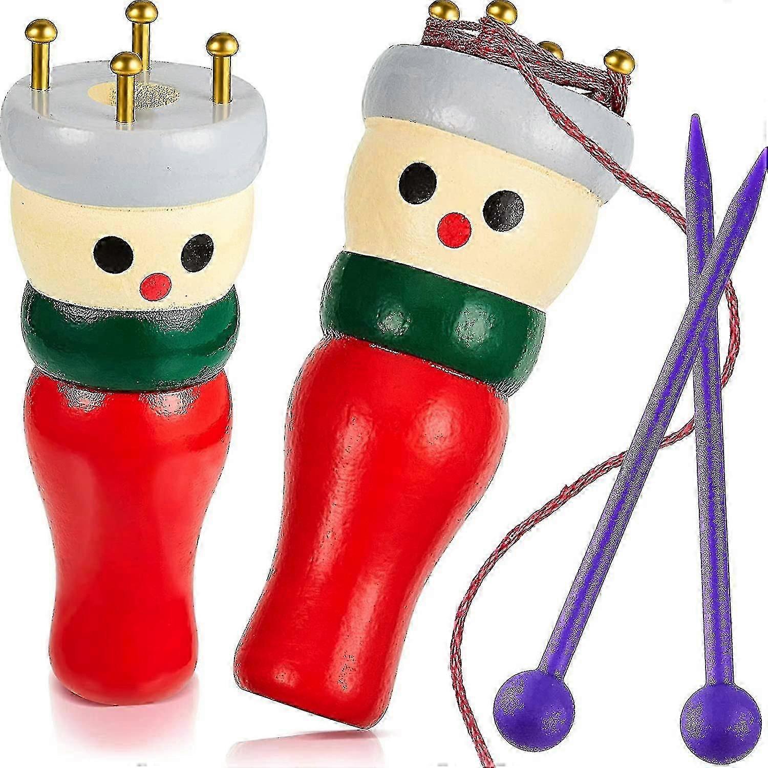 2 Set Wooden French Knitter, Cute Handy First Knitting Spool Knitter