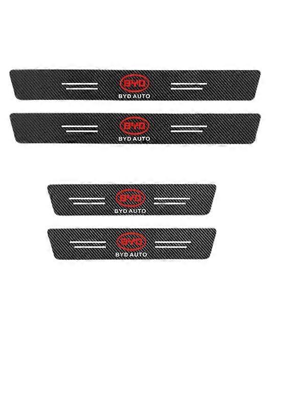 Car Rear Bumper Guard Universal Black Rubber Anti-Scratch Trunk Entry Guard - BYD [Set of 4 Packs] (One Set)