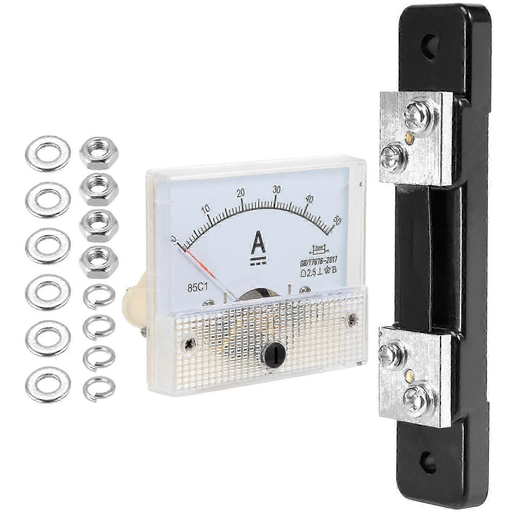 DC 0-50A Analog Amperemeter Amperemeter Strom Panel + 50A 75mv Shunt Widerstand