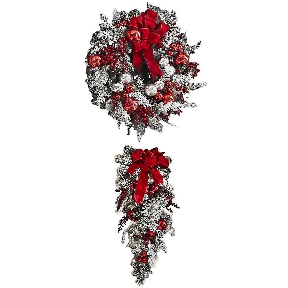 2x Traditional Snowflake for Front Door Decoration