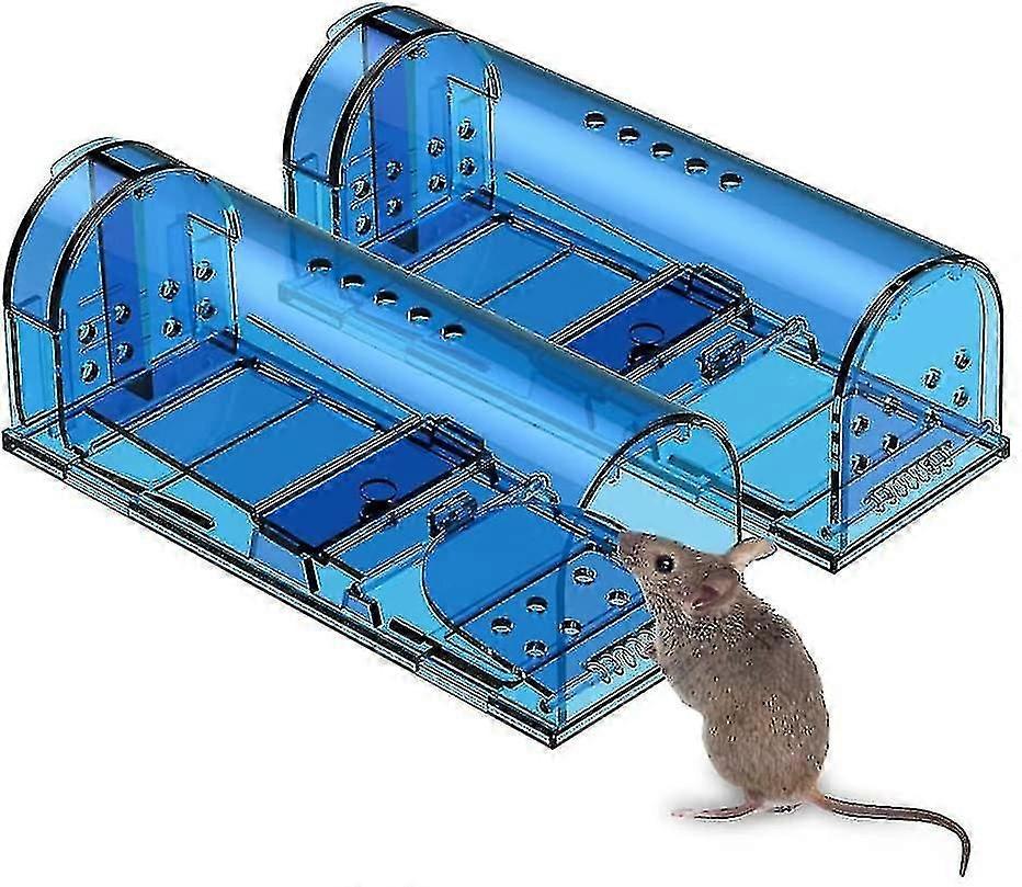 Mouse Trap, 2 Pack Small Humane Mouse Catcher Kid And Pet Safe Rodent Trap For Mice (purple/brown)