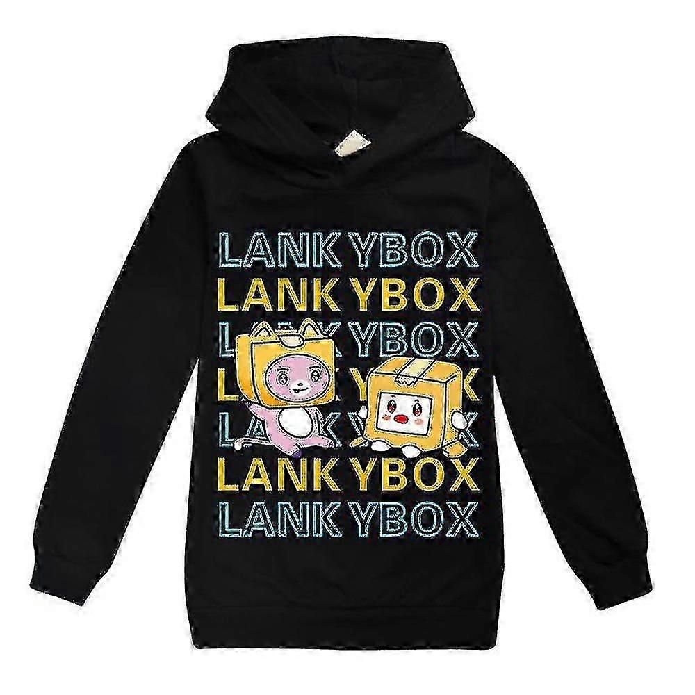أطفال Lankybox طباعة عارضة هوديي الفتيات الأولاد كم طويل مقنعين قميص من النوع الثقيل قمم البلوز البلوز عيد ميلاد عيد الميلاد Gift_Feb