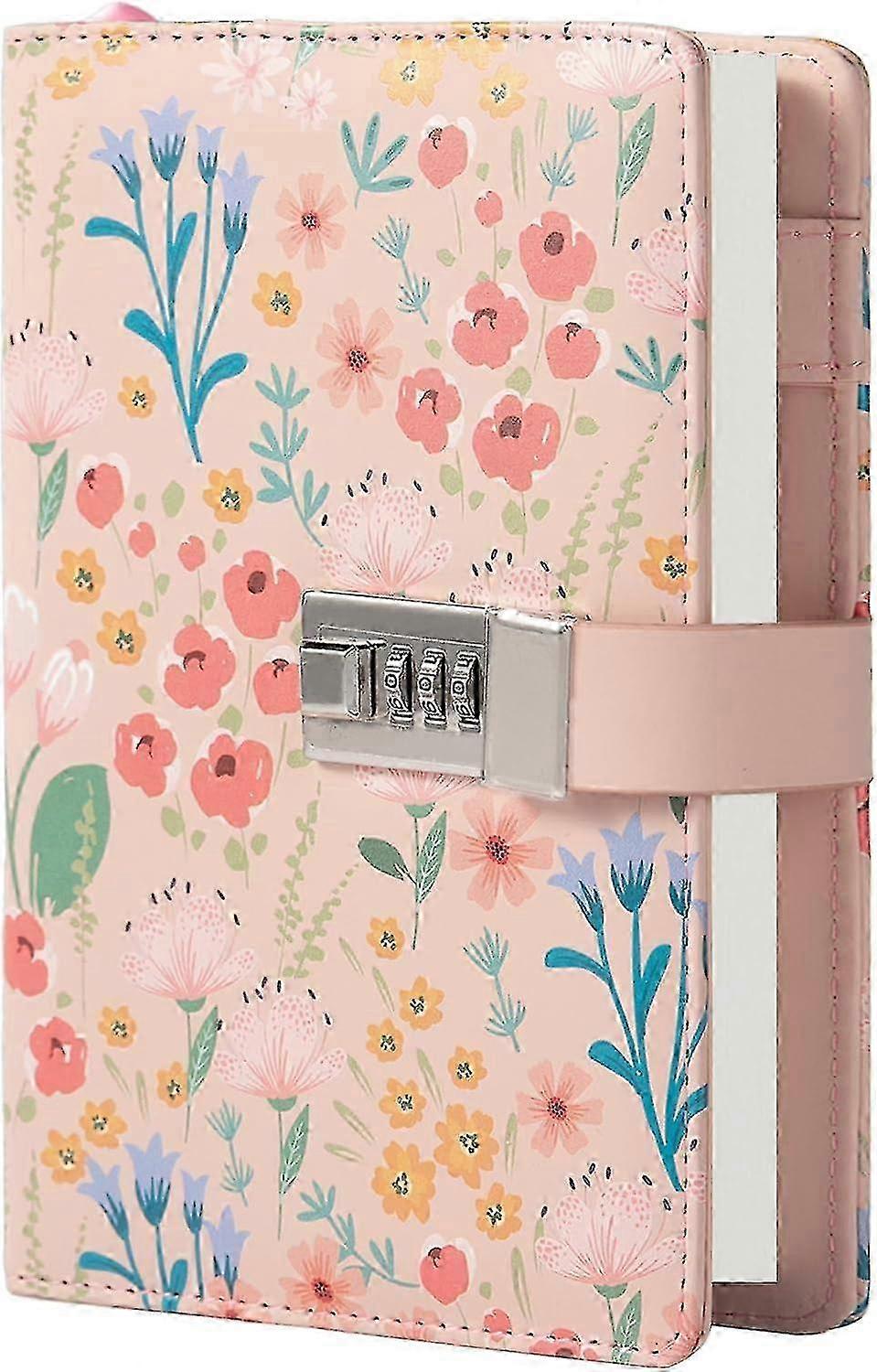 Diary With Lock Flower And Butterfly Journal Refillable Pu Leather Diary With Lock And Key For Women Girls B6 Secret Personal Daily Journal Vintag