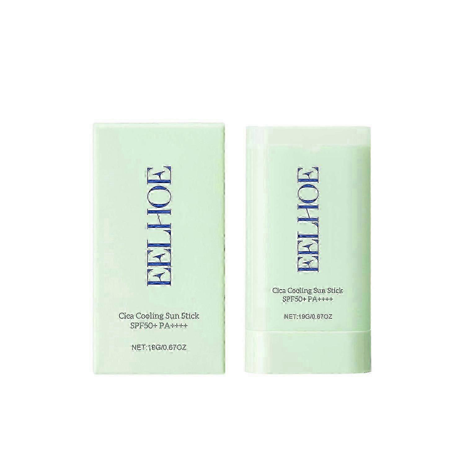 EELHOE Cica Cooling Sun Stick, Refreshing Isolation Solid Protective Cream Against UV Sunburn Outdoo