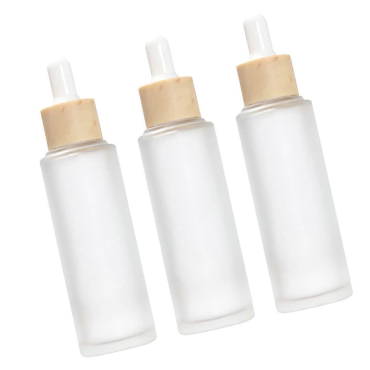 Frosted Glass Essential Oil Bottles Set of 3 Reusable Dropper Bottles for Travel Subpackaging 50ml