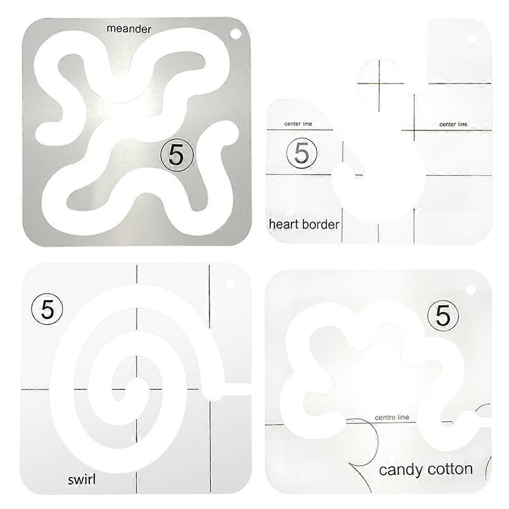 DIY Sewing Patchwork Tools Multi Acrylic Ruler for Quilting Templates and FreeMotion Craft Projects 4pcs