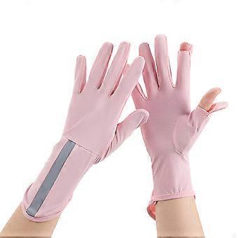 Volwassen Zonwerende Handschoenen Twee Vinger Blootgestelde Handschoenen Vissen Fietsen Koelhandschoenen Tieners Buitensporten Volledige Vinger Handschoenen Paars