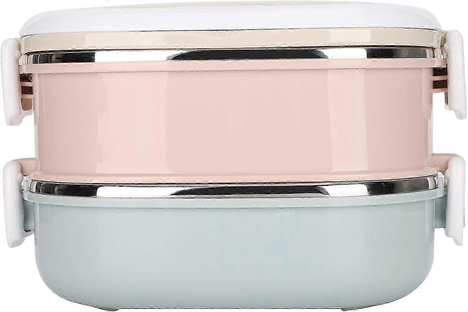 Stainless Steel Double Layer 1800ml Bento Lunch Box with Compartment