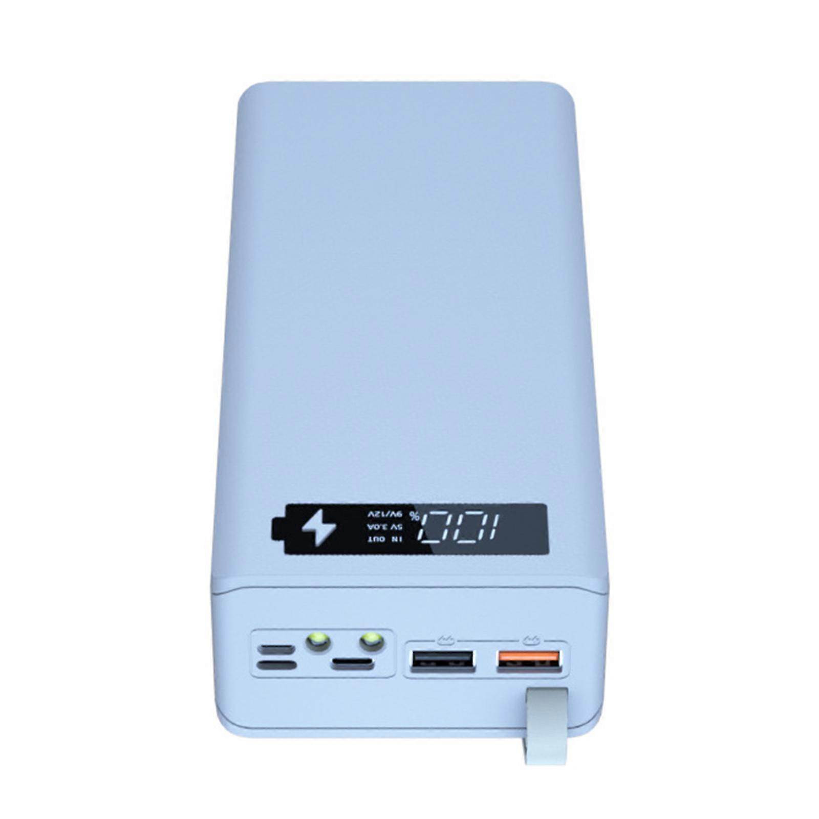 18650 Battery Charger Box USB Mobile Power Bank Holder C16PD Version Battery Power for Shell Charger Box with Lighting  White