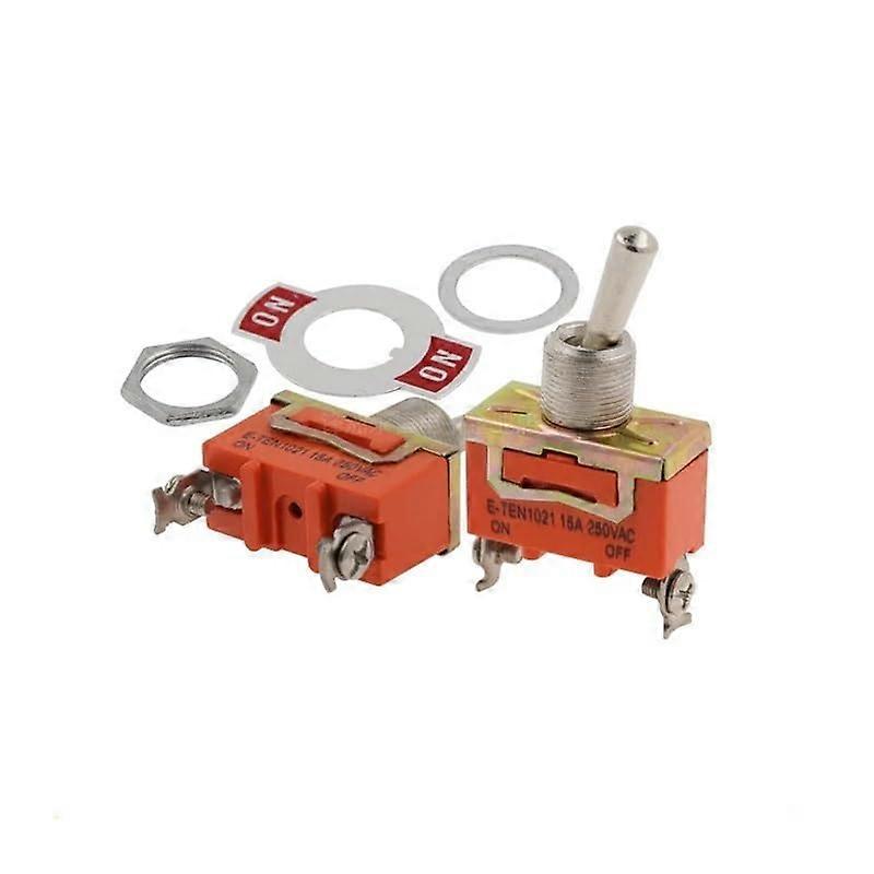 ETen 1021 Toggle Switch 29 14.5MM Orange 2Pin OnOff Switch Copper Contactor 250V 15A