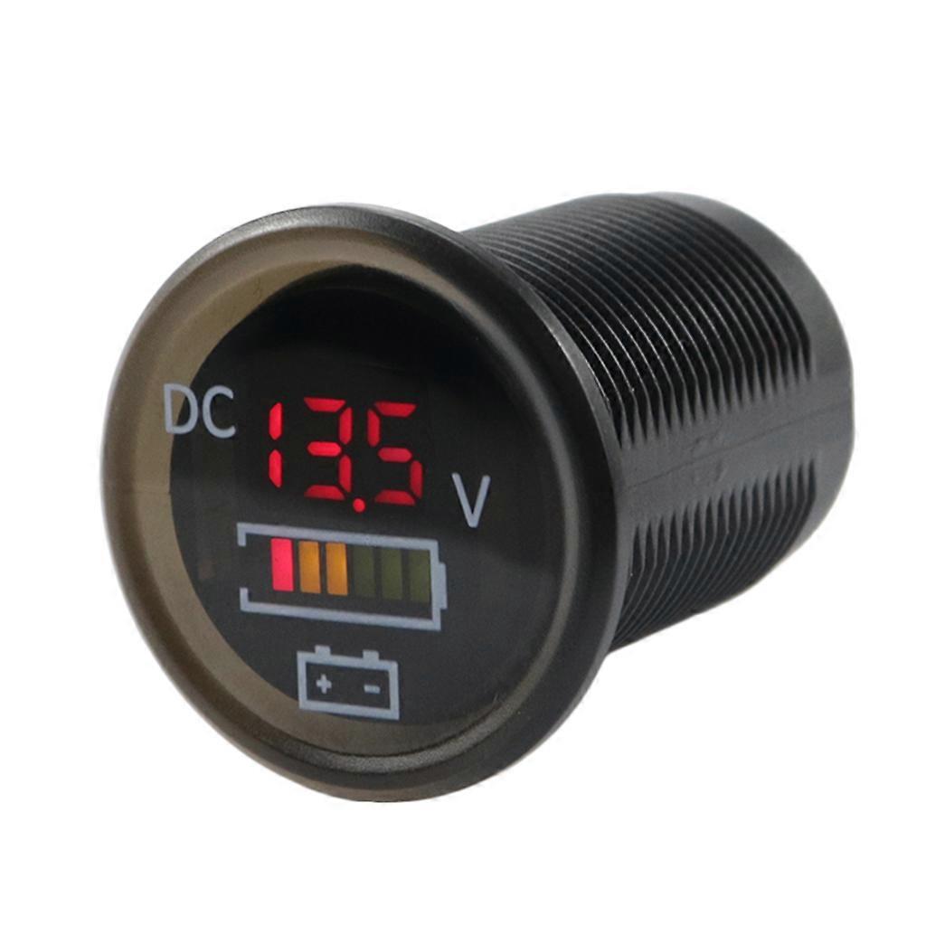 Mini Digital Voltmeter Ammete Led Display for DC 12V-24V Voltage Meter Tester for Marine Boat Car Auto Motorcycle Waterp  Black