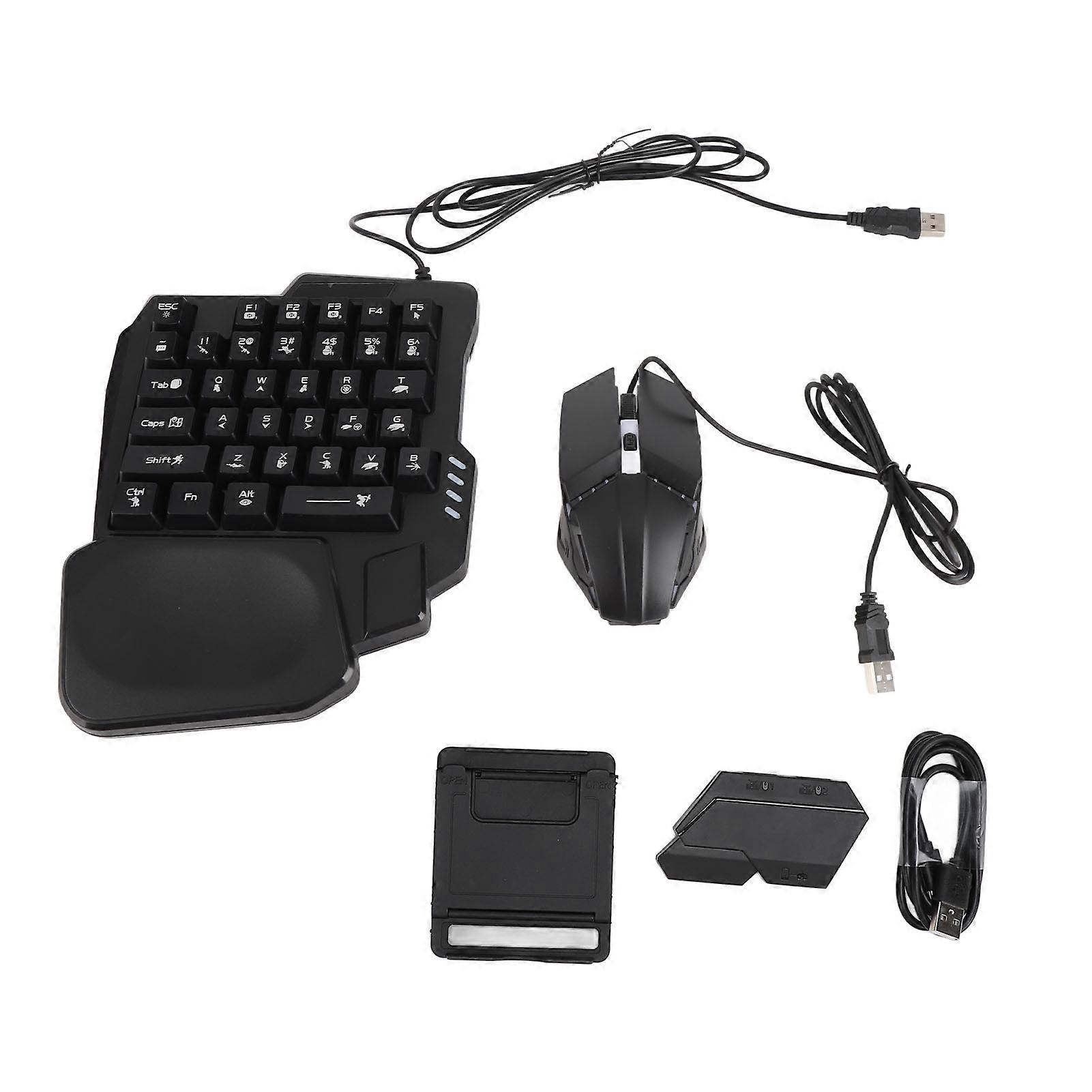 RGB Backlit Gaming Keyboard Mouse Combo with Phone Stand for Android & iOS Gaming