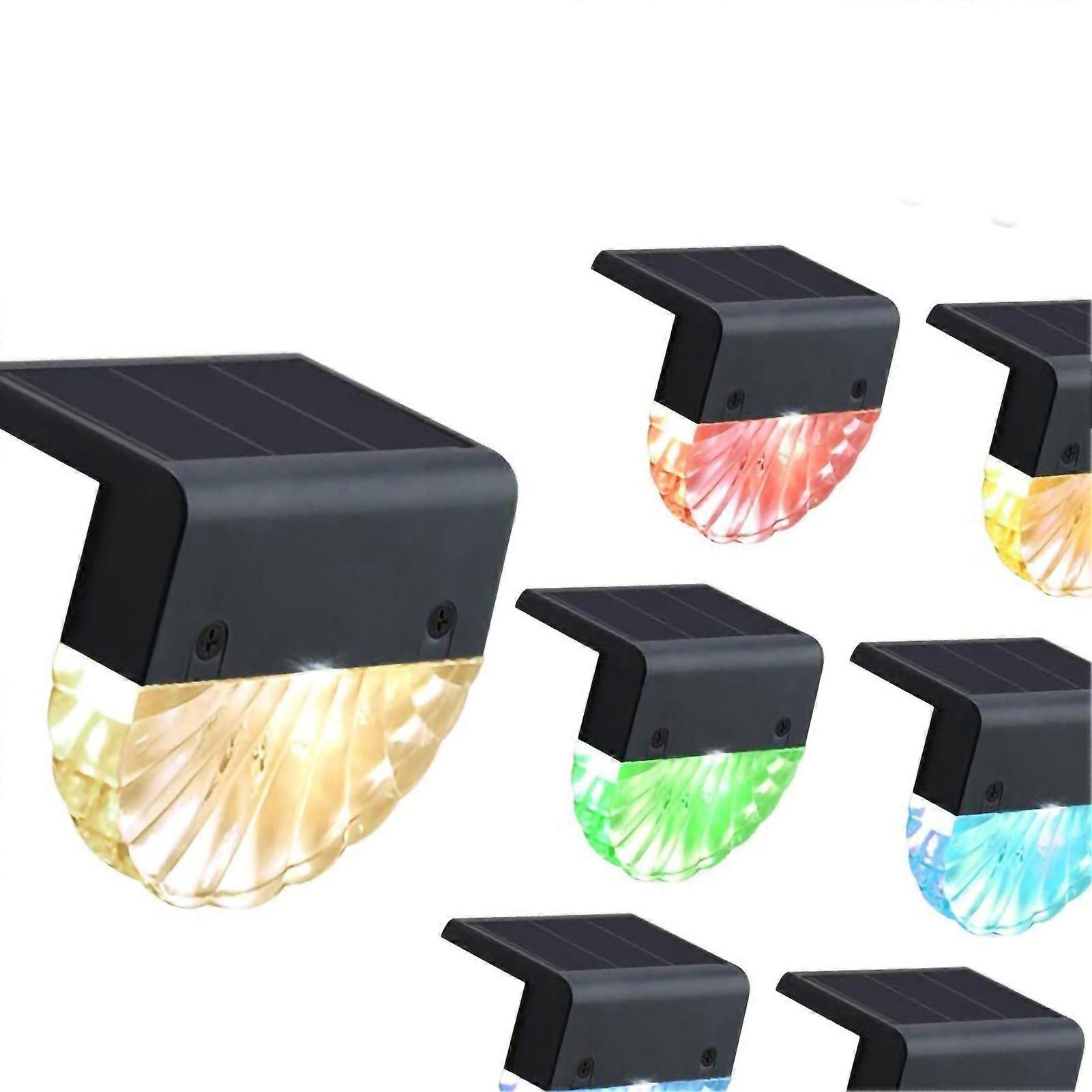 LED Solar Wall Light Warm White Shell Shape Outdoor 2PCS