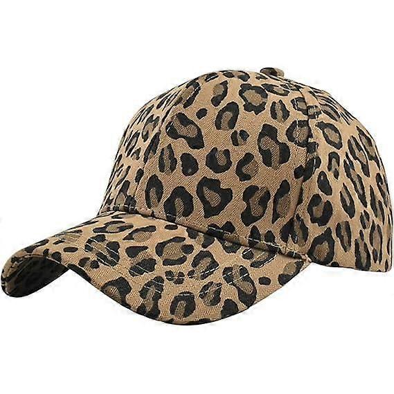 Leopard Print Cap, Cotton Visor Coffee