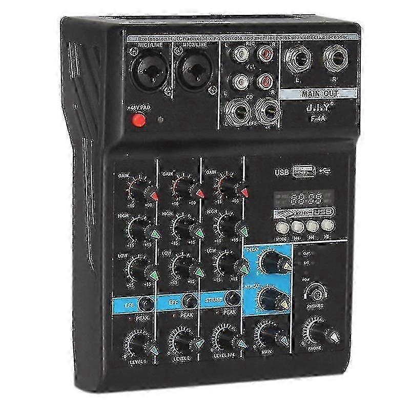 Professional 4 Channel Bluetooth Mixer Audio Mixing Dj Console With Reverb Effect For Home Karaoke Usb Live Stage Ktv