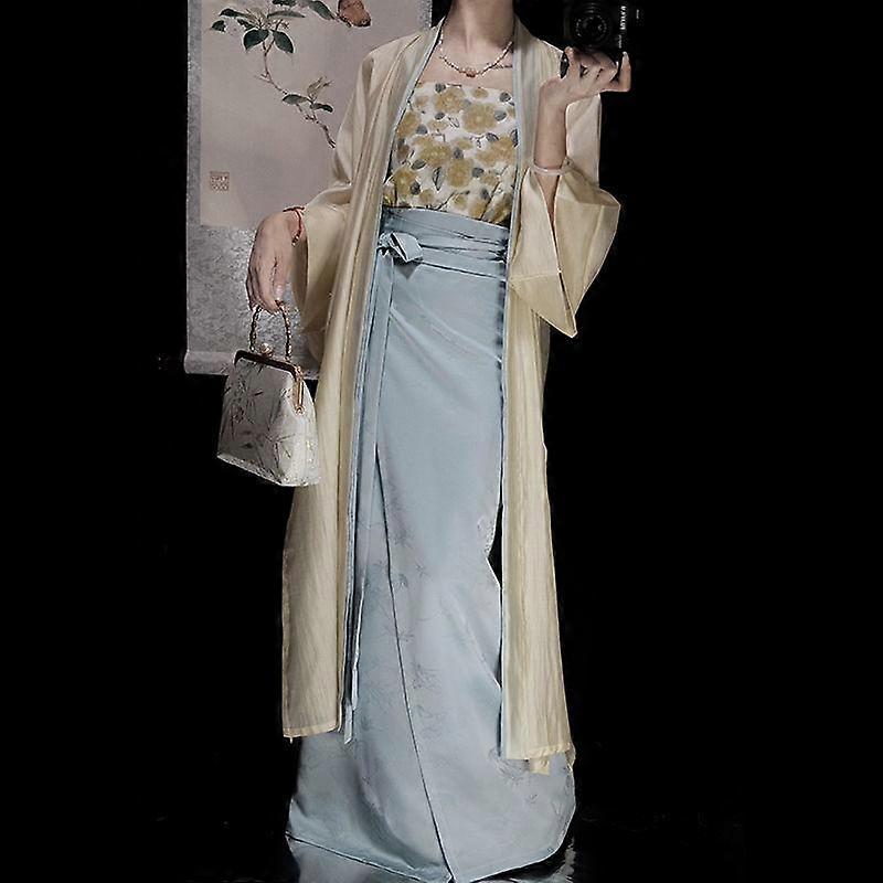 Chinese Song Dynasty Style Hanfu One-piece Skirt And  Modified Element Top Commuting Daily Women's Suit