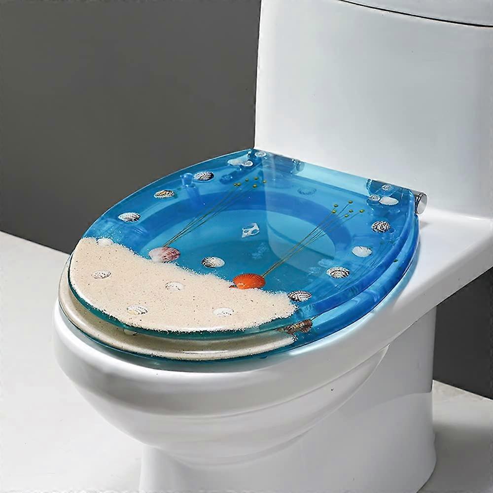 Elongated toilet seat with softclose, quickrelease hinges, for standard toilets/Beige