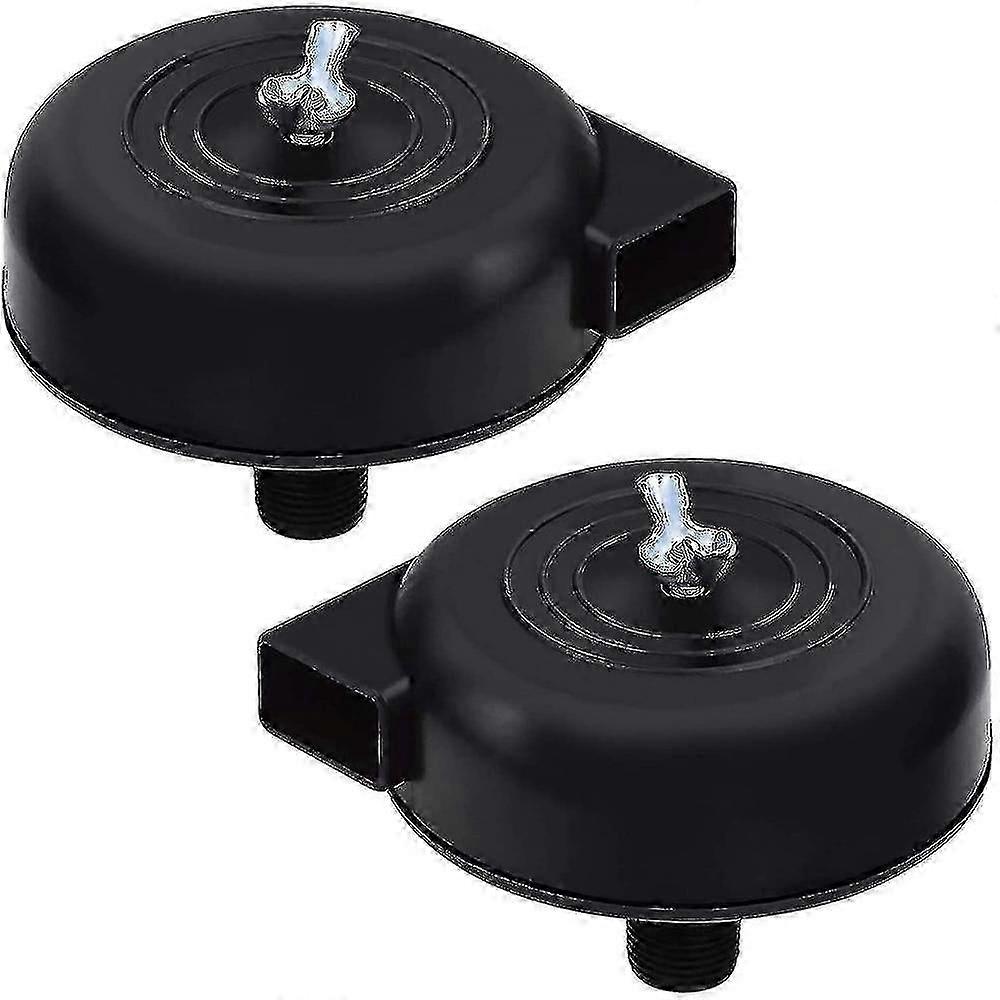 2-Pack 16mm 3/8" Buitendraad Luchtcompressor Filter voor Stille Compressor (Zwart)