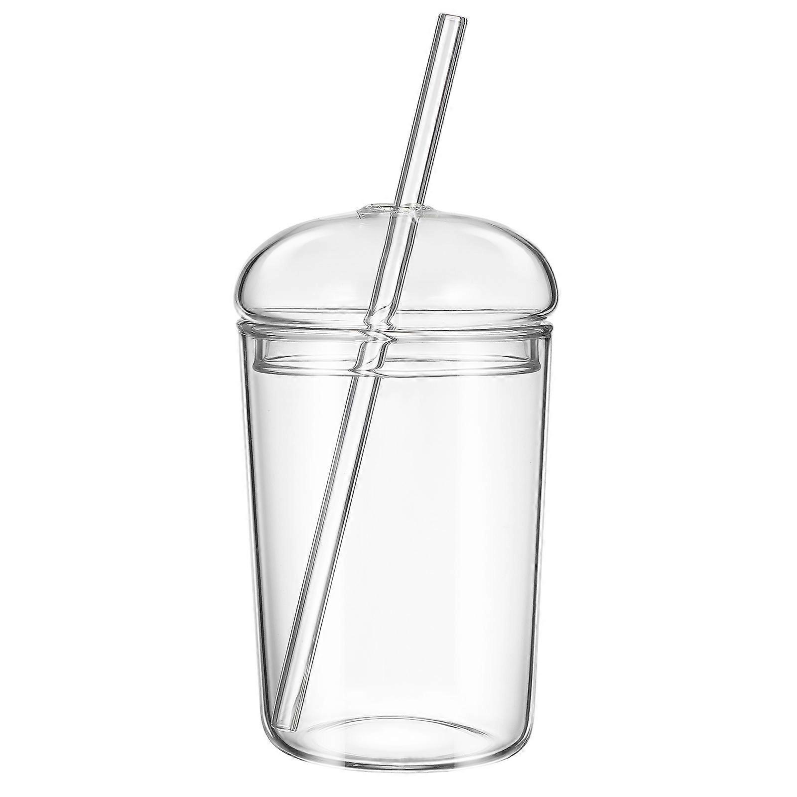 Elegant Glass Cup with Straw, Smooth Surface for Effortless Maintenance