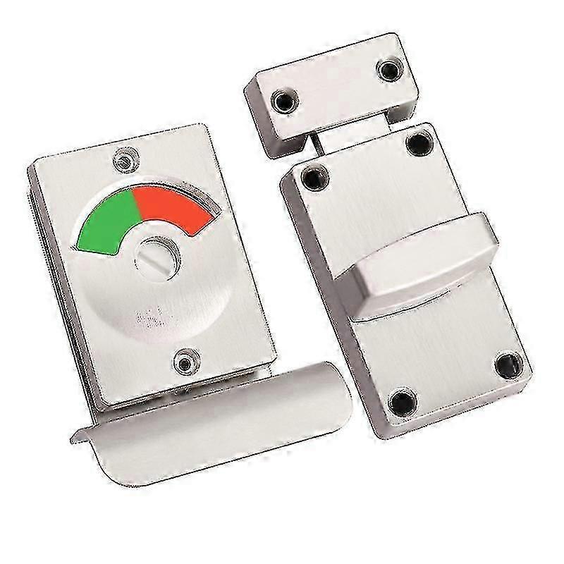 Toilet Door Lock With Red And Green Indicator Replacement Parts Indicating Dormant Lock For Public Toilet(1pcs, Silver) Edition 0617