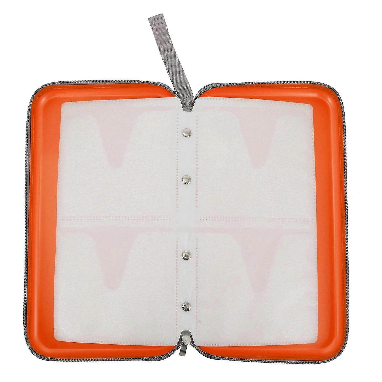 Orange CD Organizer Case with Handle for Storage Made of Plastic 80 Disc Capacity