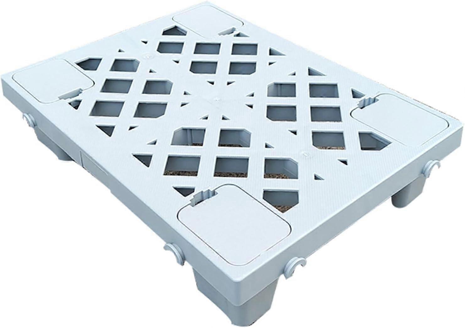 High-Density Polyethylene Ventilated Safety Pads, Nestable Plastic Transport Pallets, 400x300x100mm, Gray