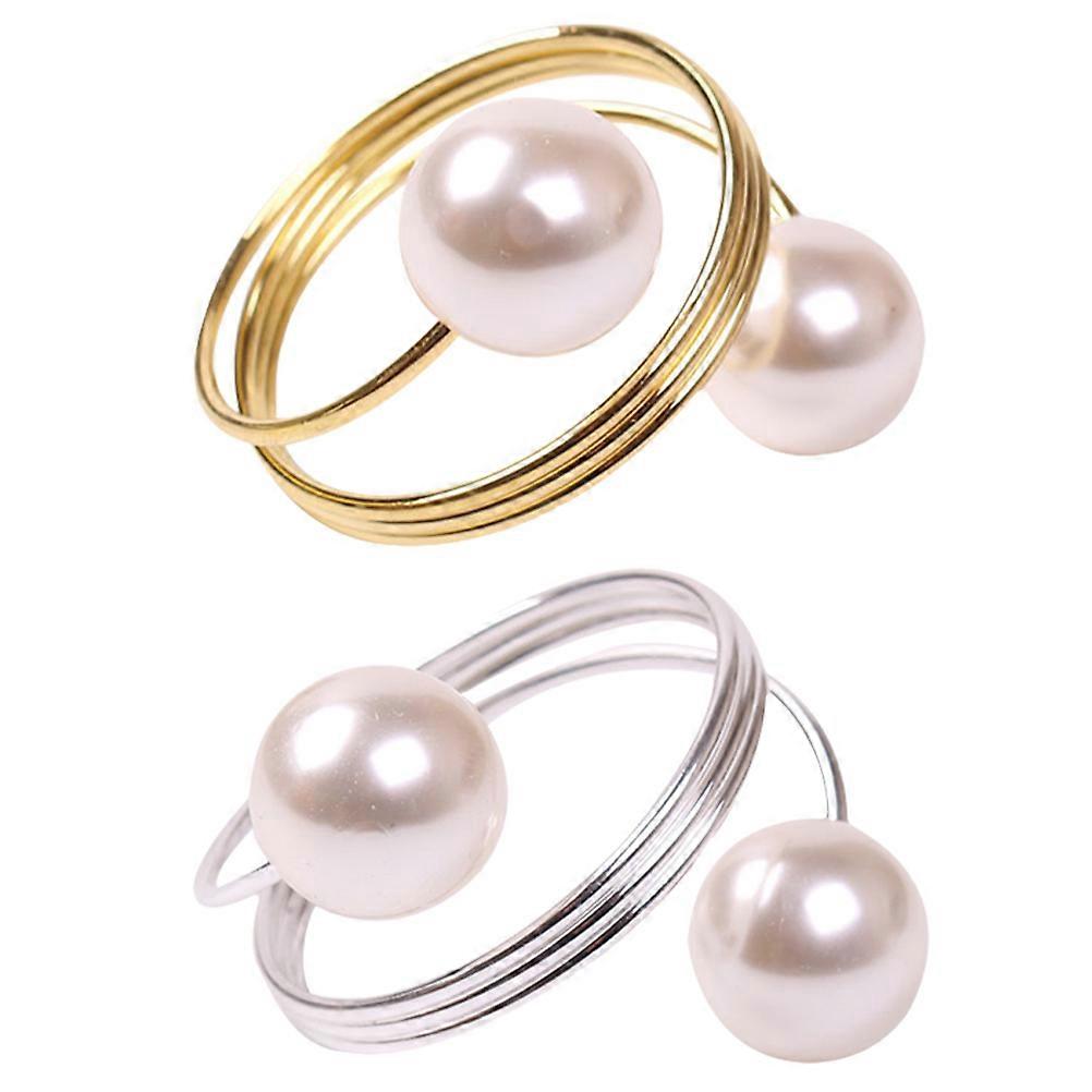 Holiday Napkin Holder Pearl Shape Plastic Dinner Table Decor 2Pcs