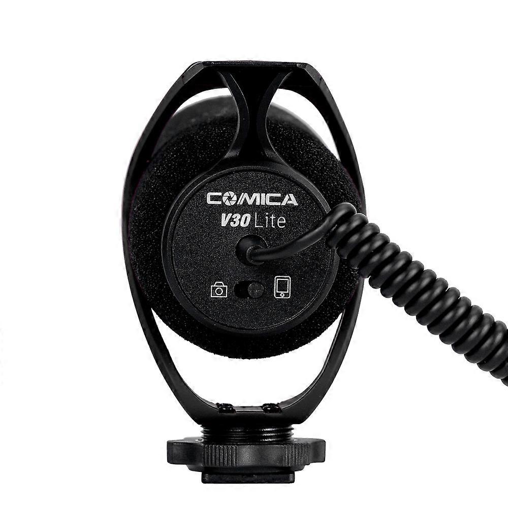 COMICA CVM-V30 LITE Microphone with Super-cardioid Polar Pattern Cold-shoe Design Condenser MIC for Smartphone Camera Black