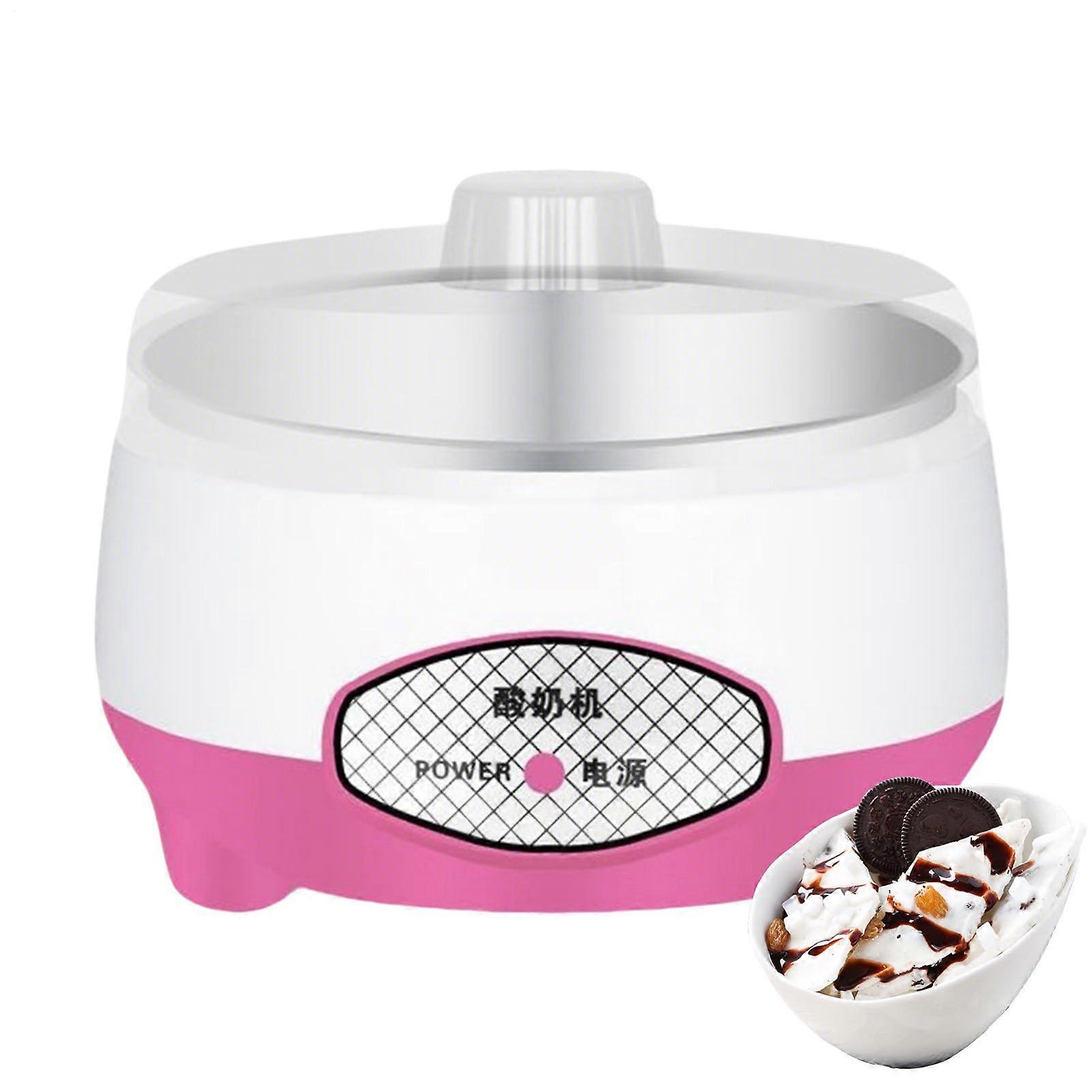Yoghurt Maker with Temperature Control, Yoghurt Maker Machine for Household Use 1.2 L Multifunctional Electric Milk Tool for Home Kitchen EU Pink