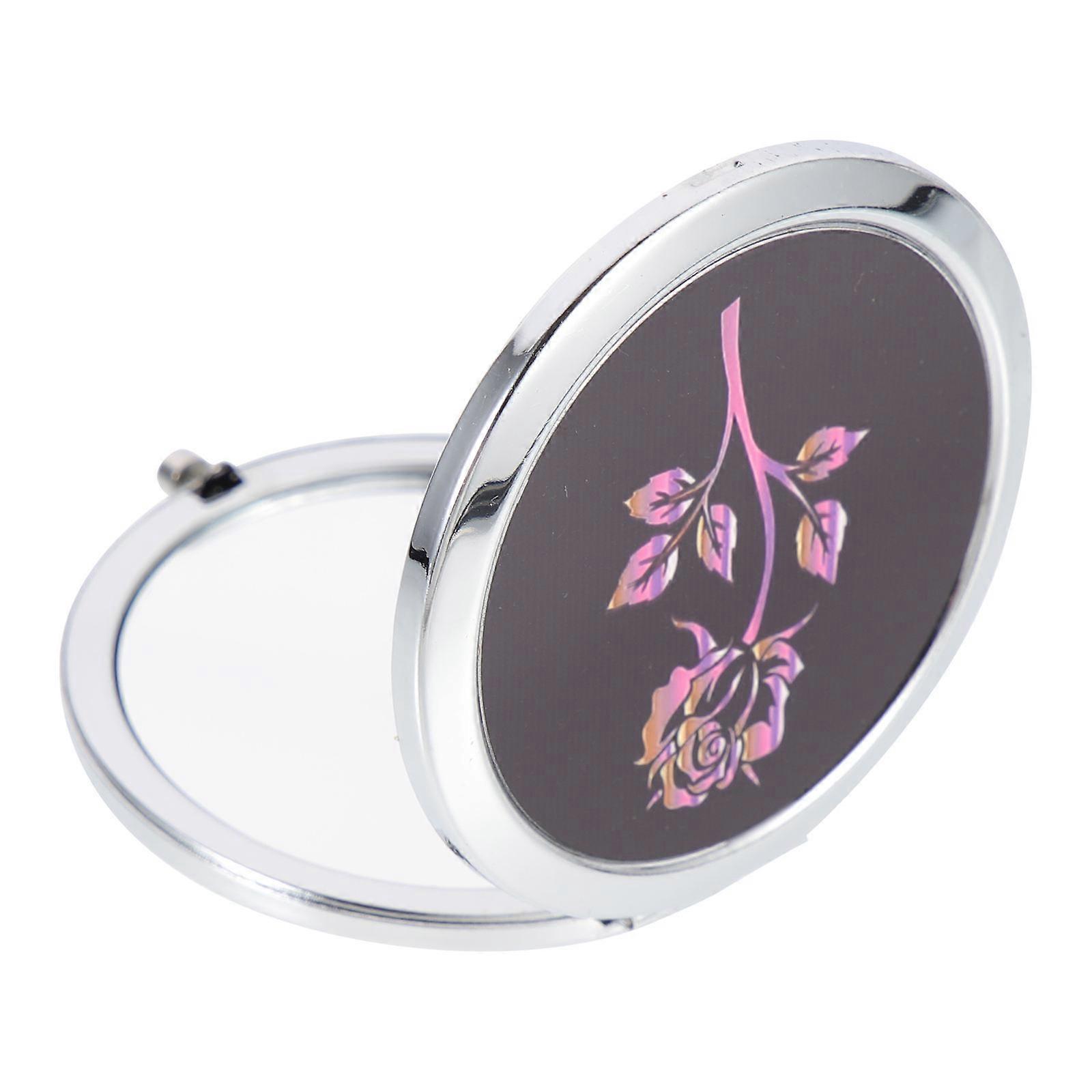 Compact Pocket Mirror Small Double-Sided Mirror For Travel Outdoor Activities Round Shape Metal Material 1Pcs