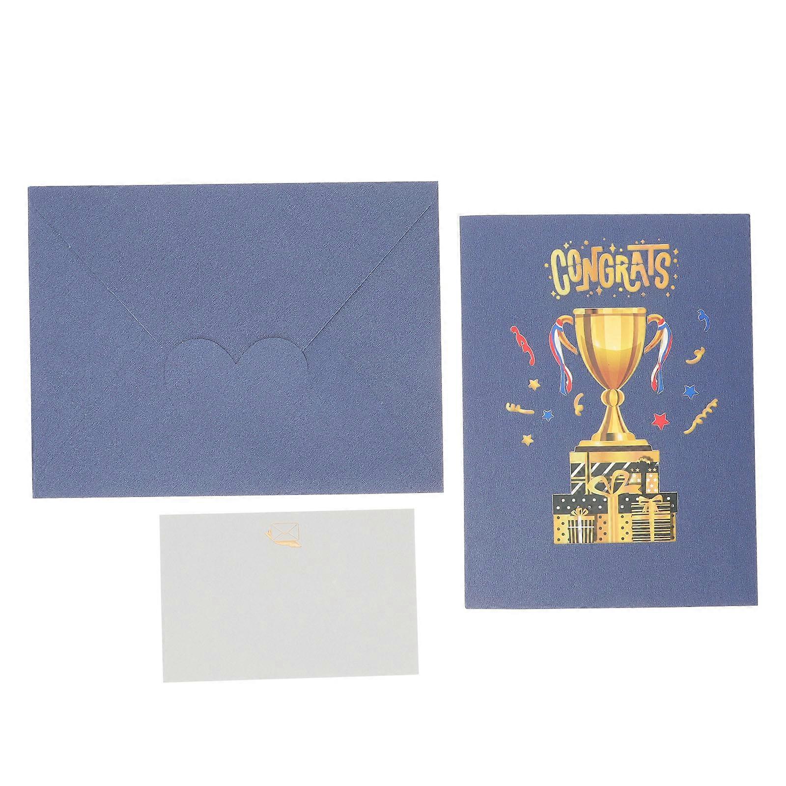 Graduation Season Creative 3D Popup Greeting Graduation Themed Decorative present For Graduates Golden 30x20cm Popup 1Set
