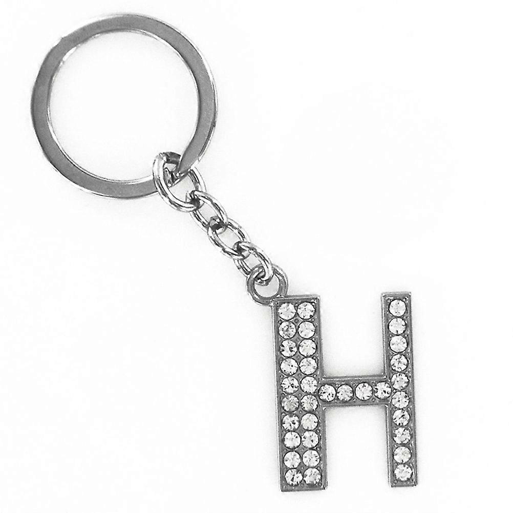 Keychain For Purse Metal Rhinestones Key Ring Letter H Shape Collect Keys Decorate Handbag 1Pcs