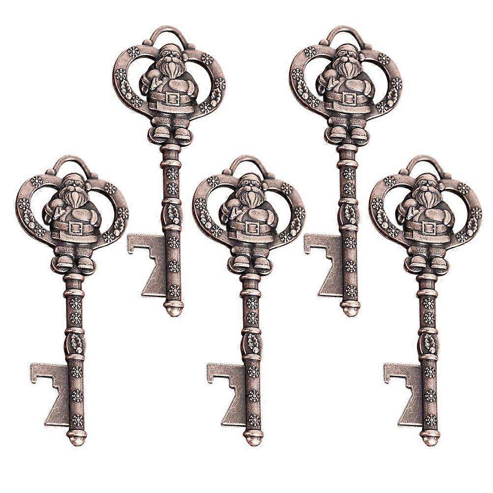 Retro Style Key Shape Bottle Opener Home Use Creative Alloy 5Pcs