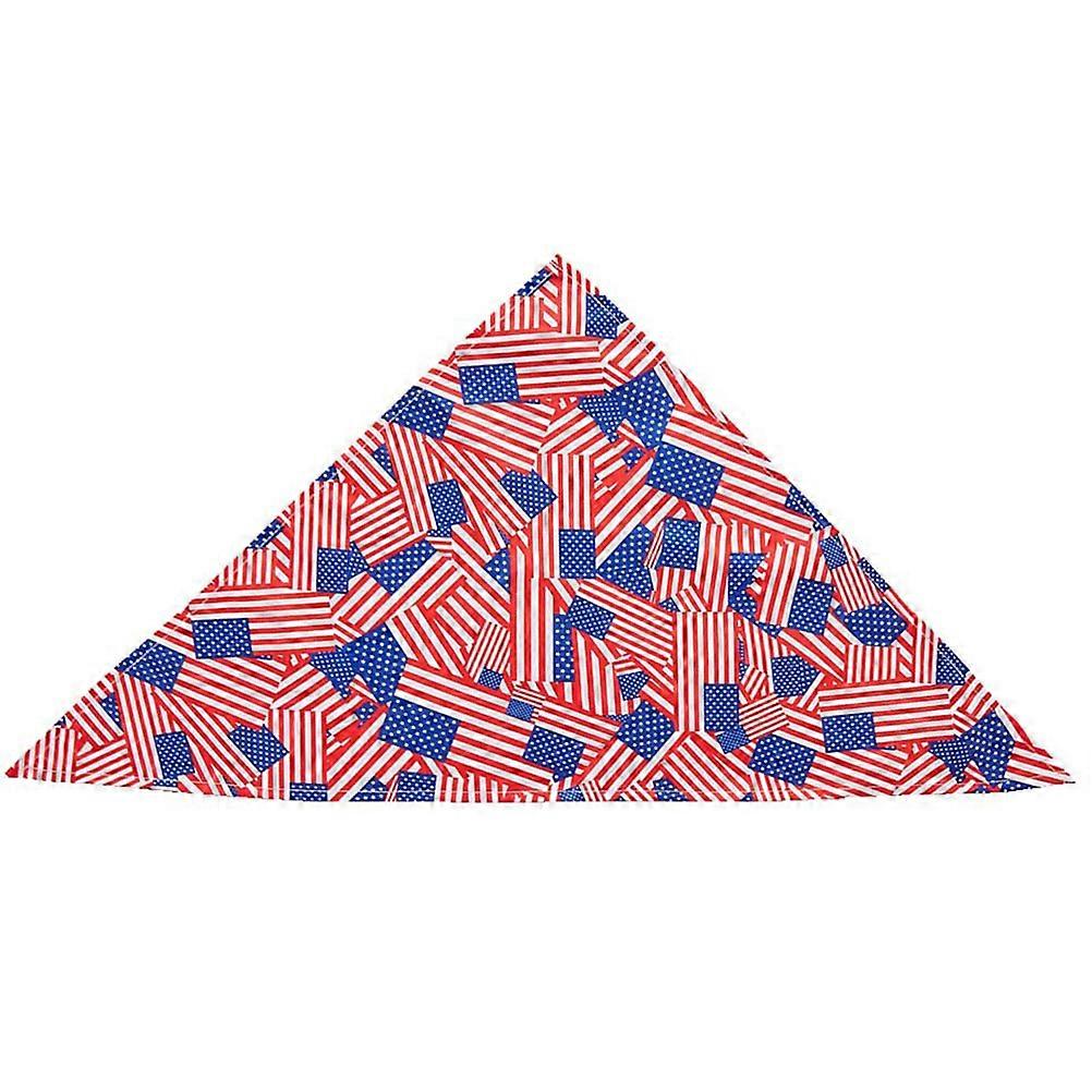American Flag Pattern Cat Dog Kerchief Triangle Shape Pet Bib Independence Day Decor 65x45cm 1Pcs