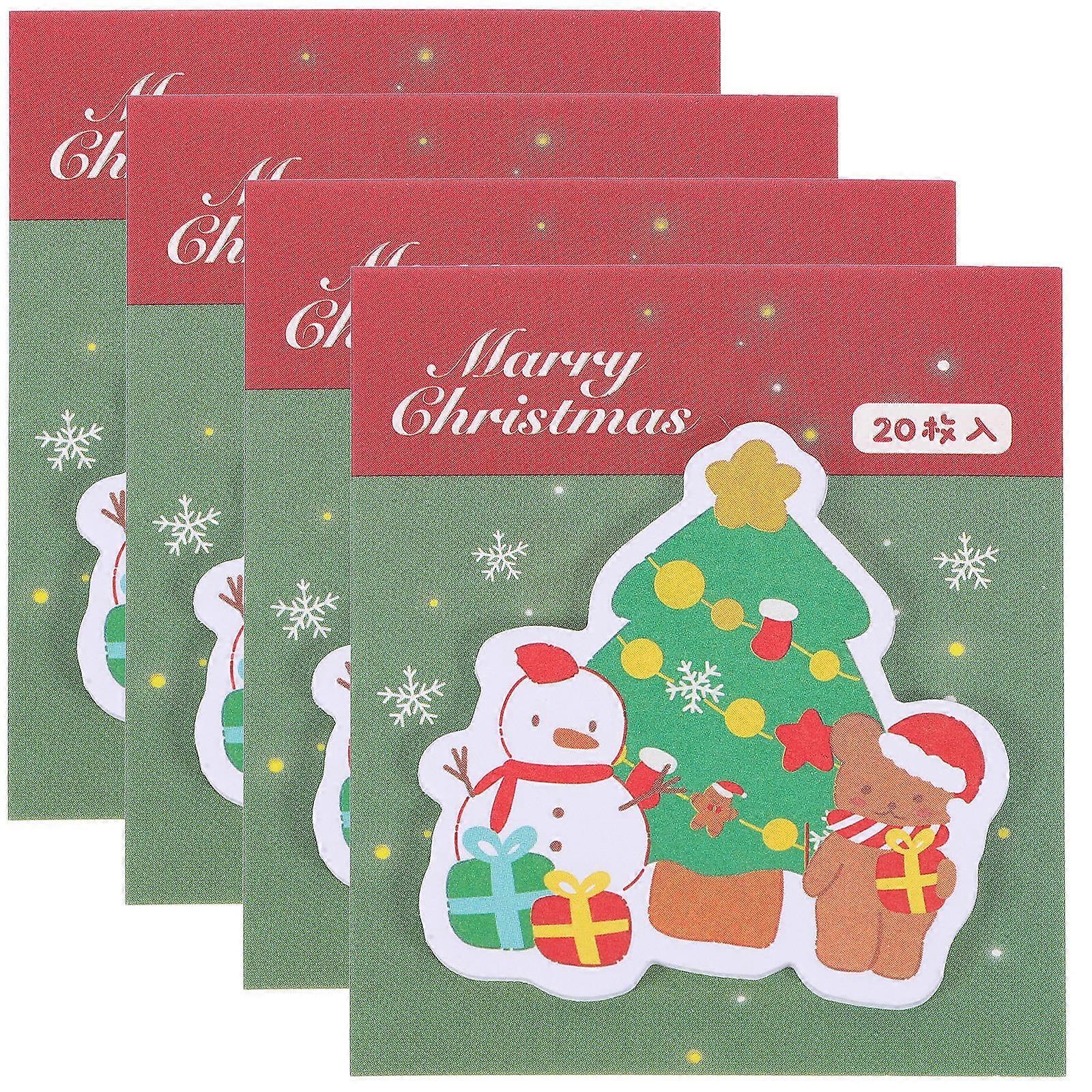 Holiday Memo Notepads Self-Adhesive Memo Stickers Christmas Theme Tearable Paper