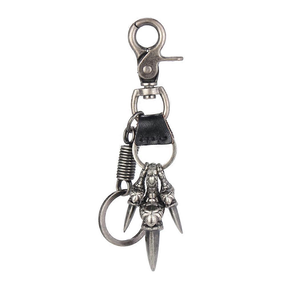 Retro Keychain Shape Organize Keys Handbag Decor Pendant Black 1Pack