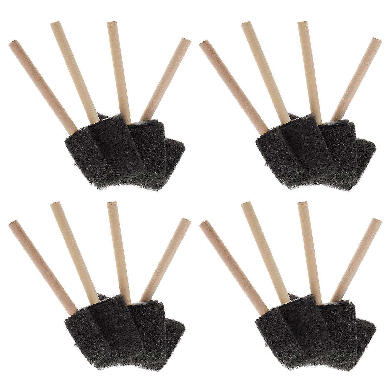 26 Piece Sponge Painting Tool Set with Multi Brush Assortment for Oil, Watercolor & Craft Art Projects for Young Artists