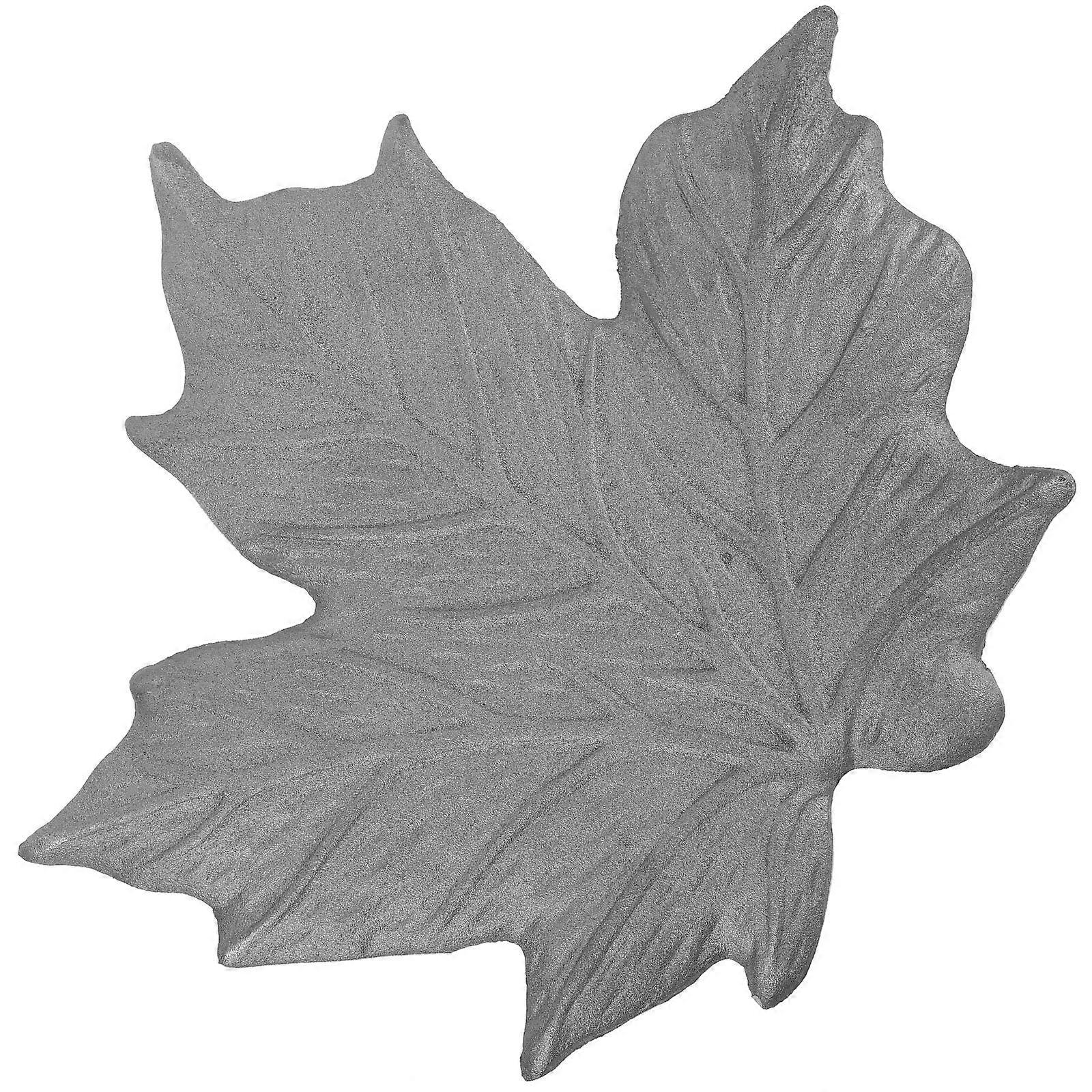 Walking Stones For Yard Maple Leaf Shaped Iron Stepping Stone Garden Ornaments Grey 31.50X28.70X1.00CM For Footstep Support 1Pcs