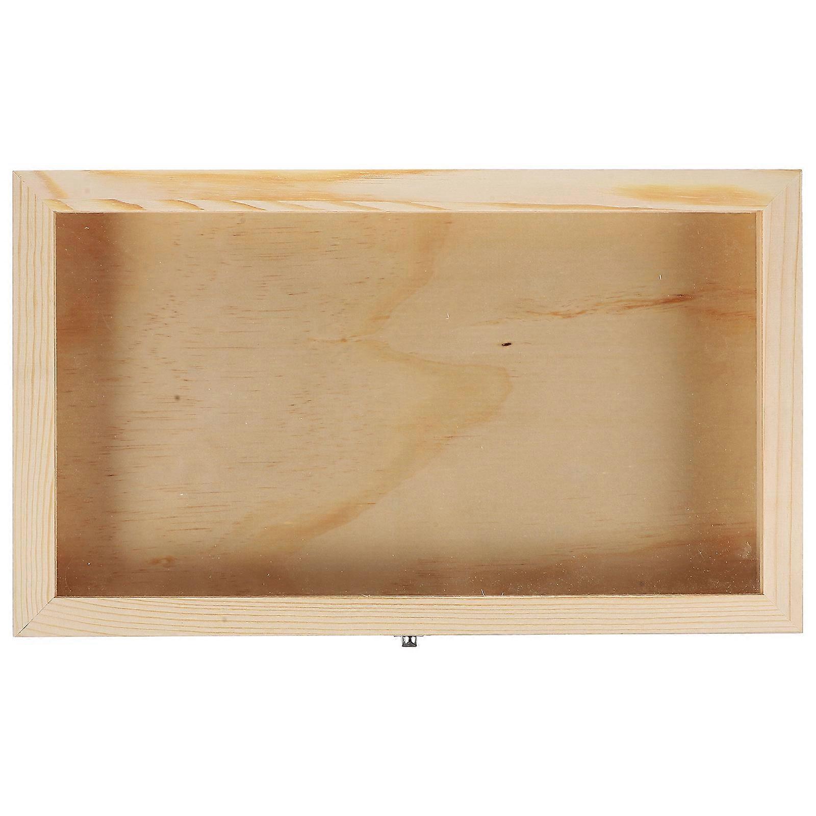 Wooden Butterflies Specimen Display Box Assorted Color Storage Holder 38.00X22.00X5.50CM 1Pcs