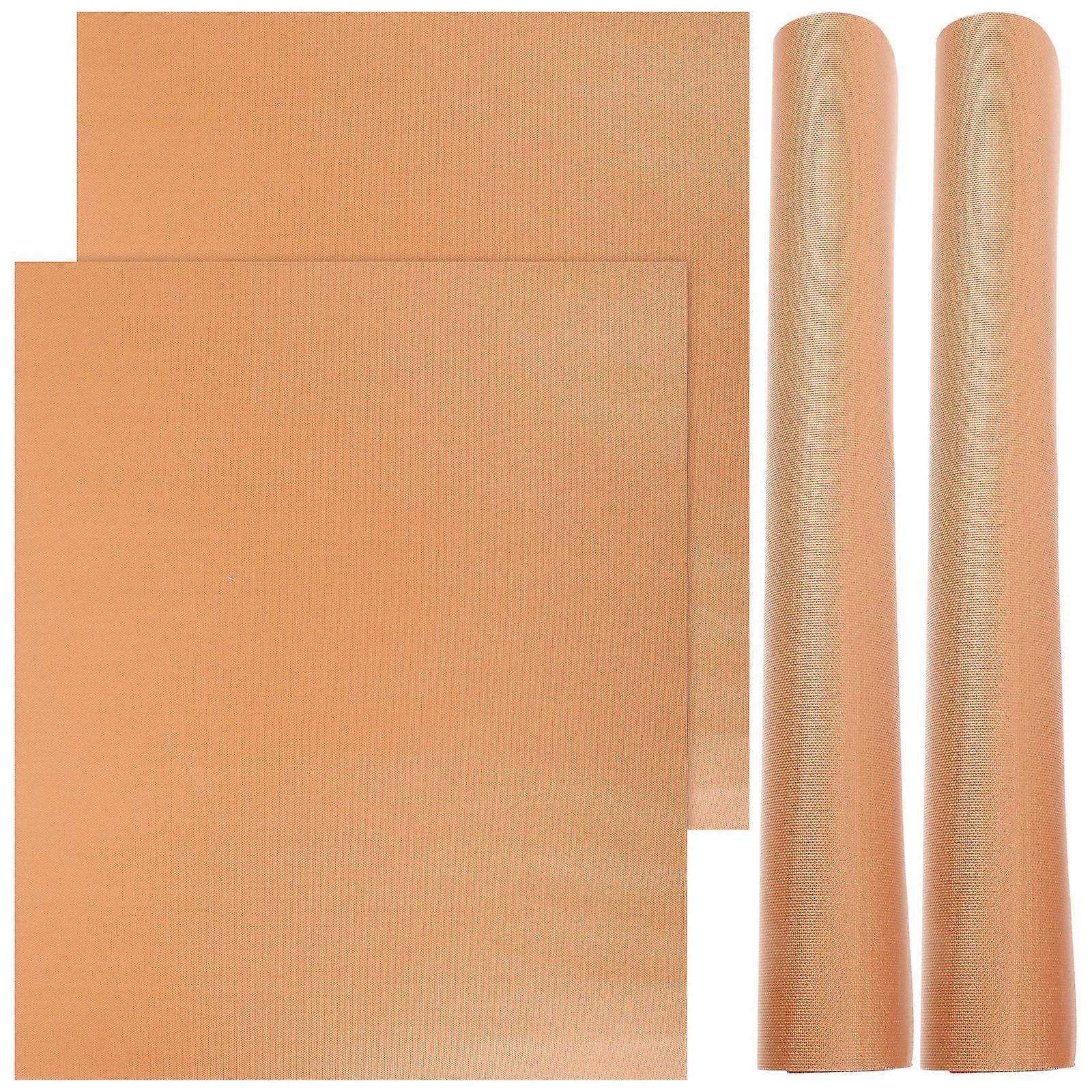 Non Stick Baking Mats Reusable Grill Mats Durable Oven Liners for Barbecue Home Bakers Khaki 4Pcs
