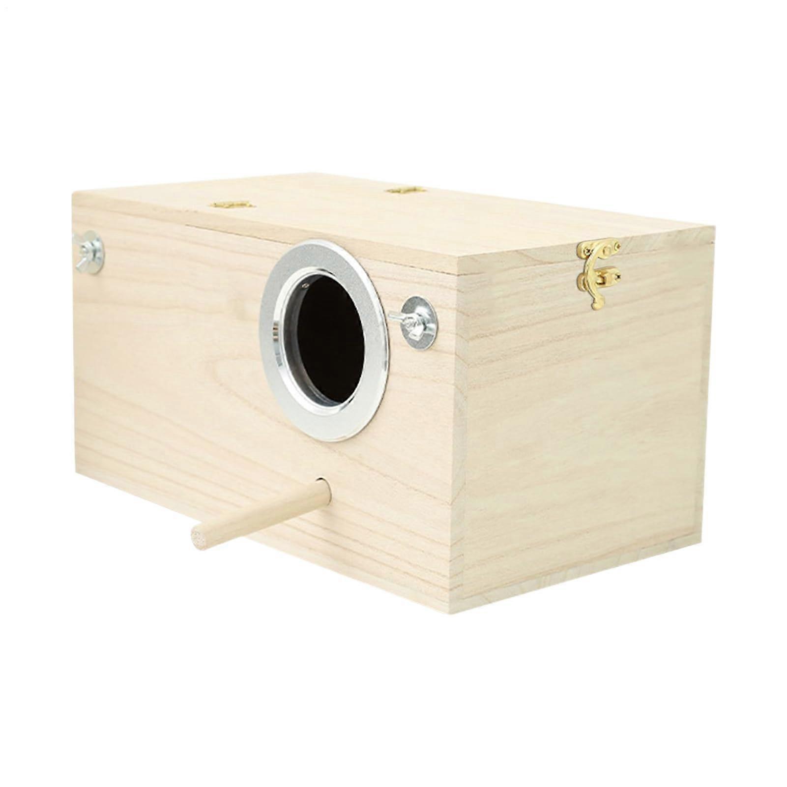 Nesting Box - Wooden Bird Nesting House for Lovebirds and Small Birds, Indoor/Outdoor Habitat, Garden Lawn Decoration