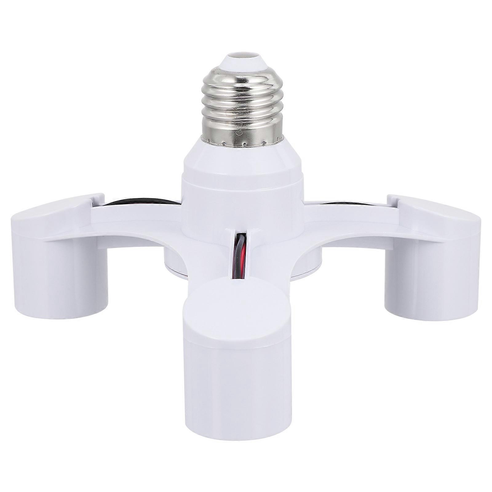 Lamp Holder Adapter Light Bulb Socket Splitter E27 To 3E27 Converter For Office Lighting White Color 1Pcs