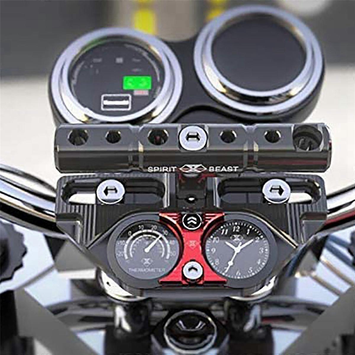 2PCS Motorcycle Quartz Clock and Thermometer 7/8Inch Waterproof