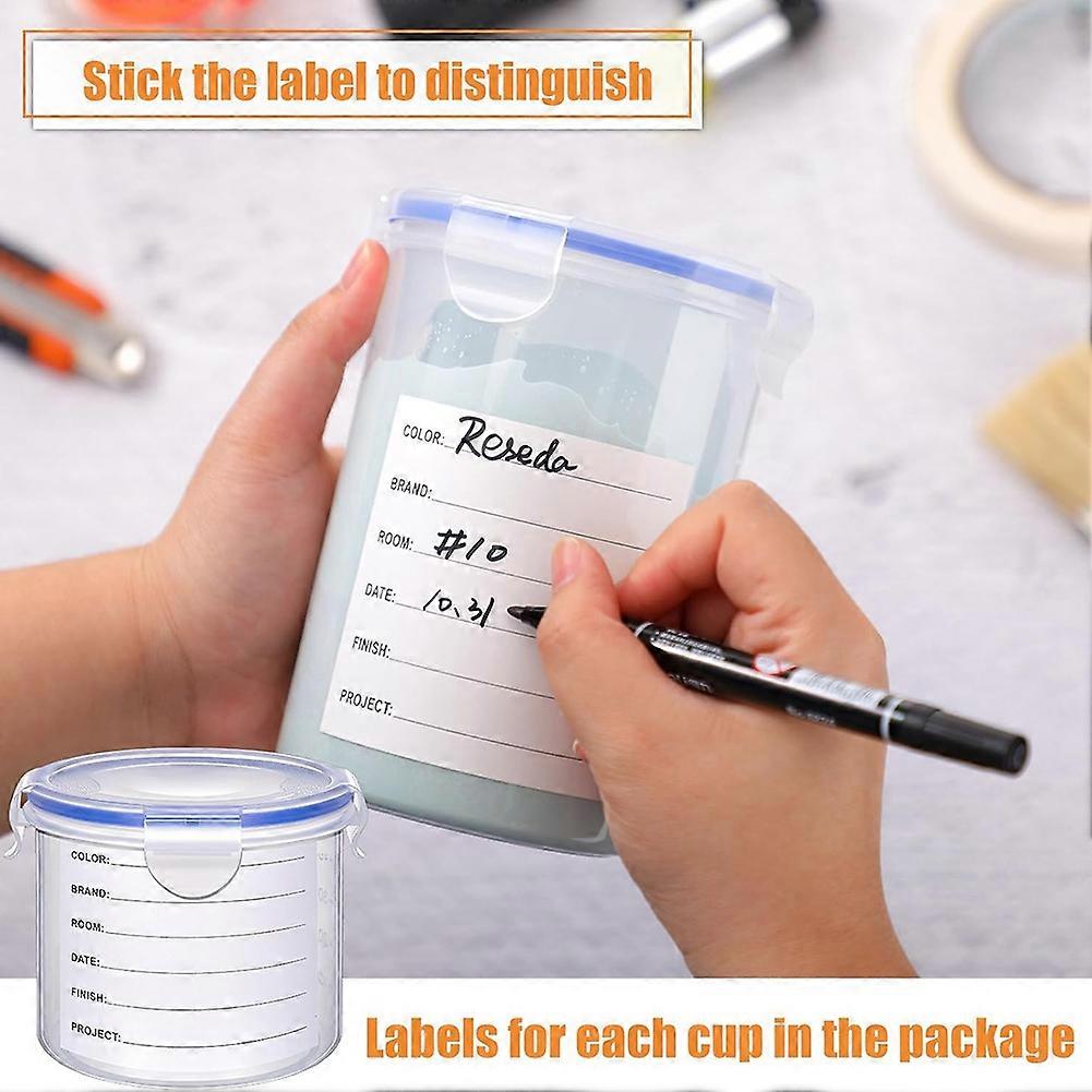 8 Sets Paint Container with Stainless Steel Mixing Ball Touch Up Storage Cups with Lids Paint Contai