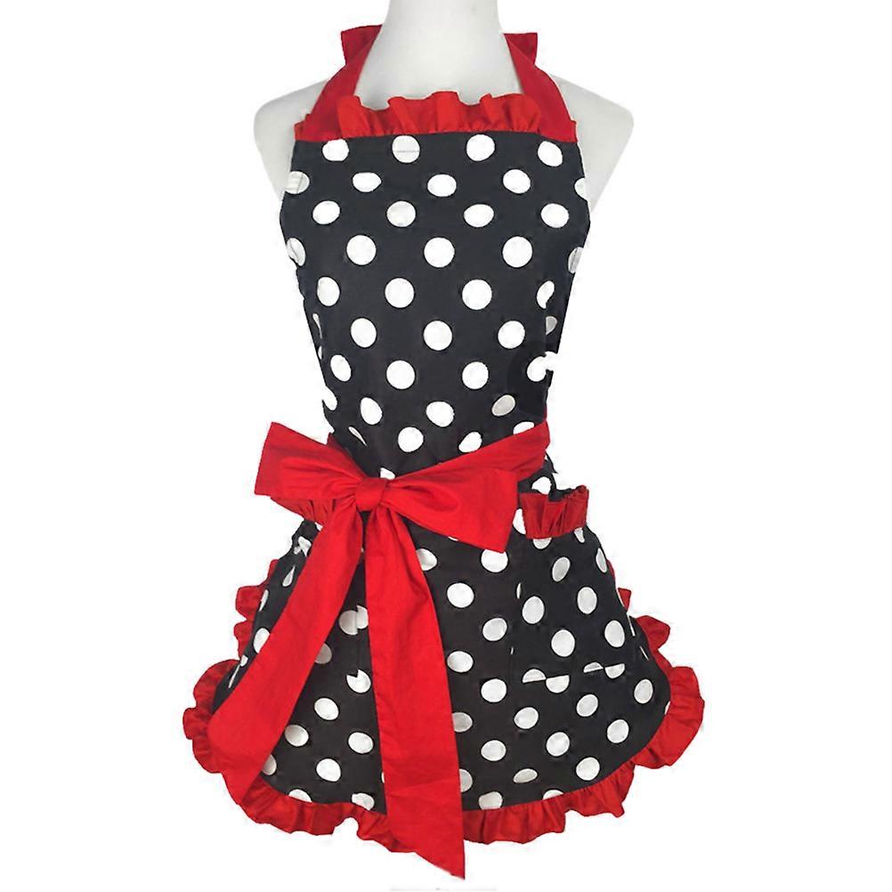 Waterproof Aprons For Women Cotton Casual Overalls Oilproof Dustproof Black Red 72x62cm Cooking Pinafore 1Pack