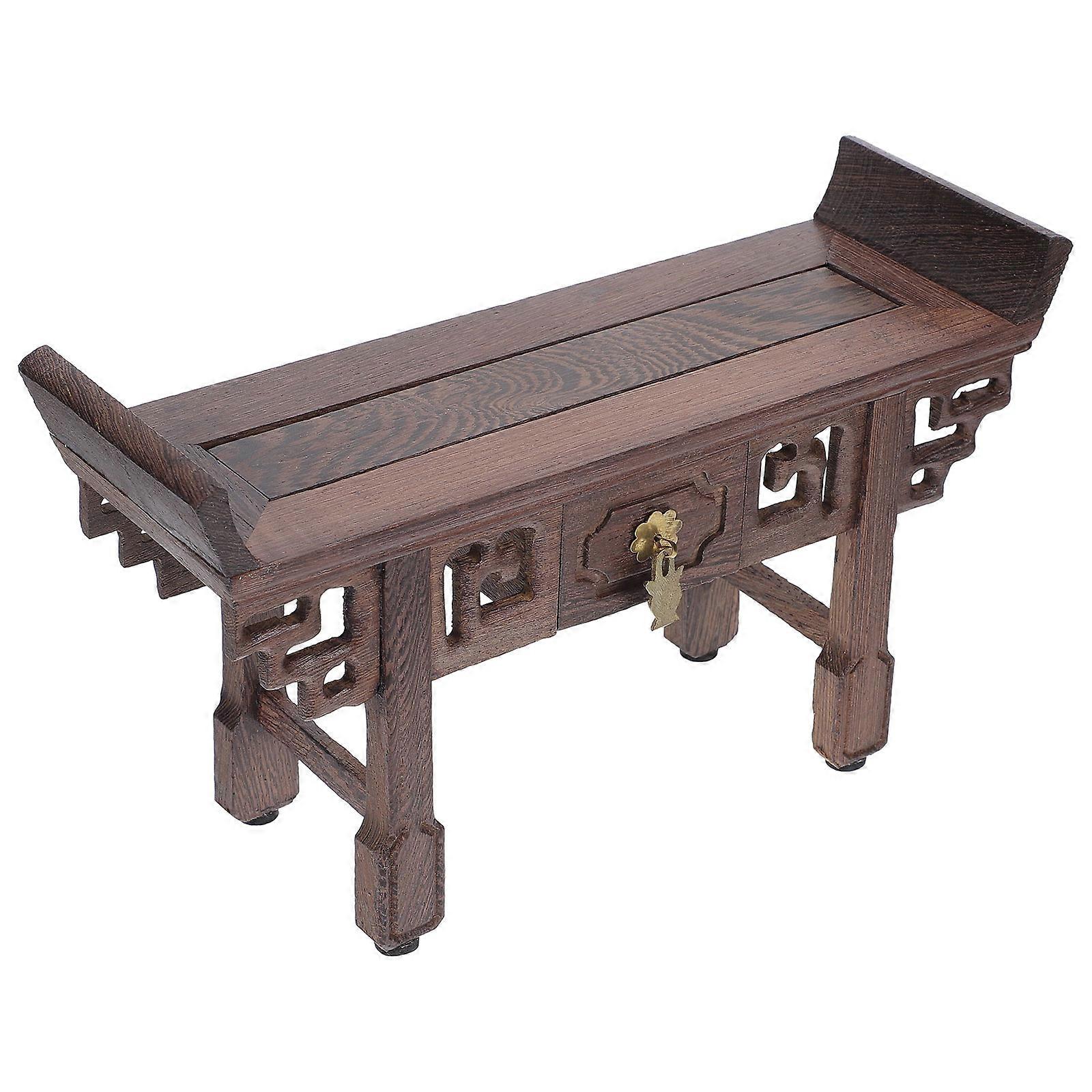 Bonsai Pot Stand Wooden Display Stand Home Decoration Rectangular Coffee 9.12X4.91X2.95In Display 1Pack