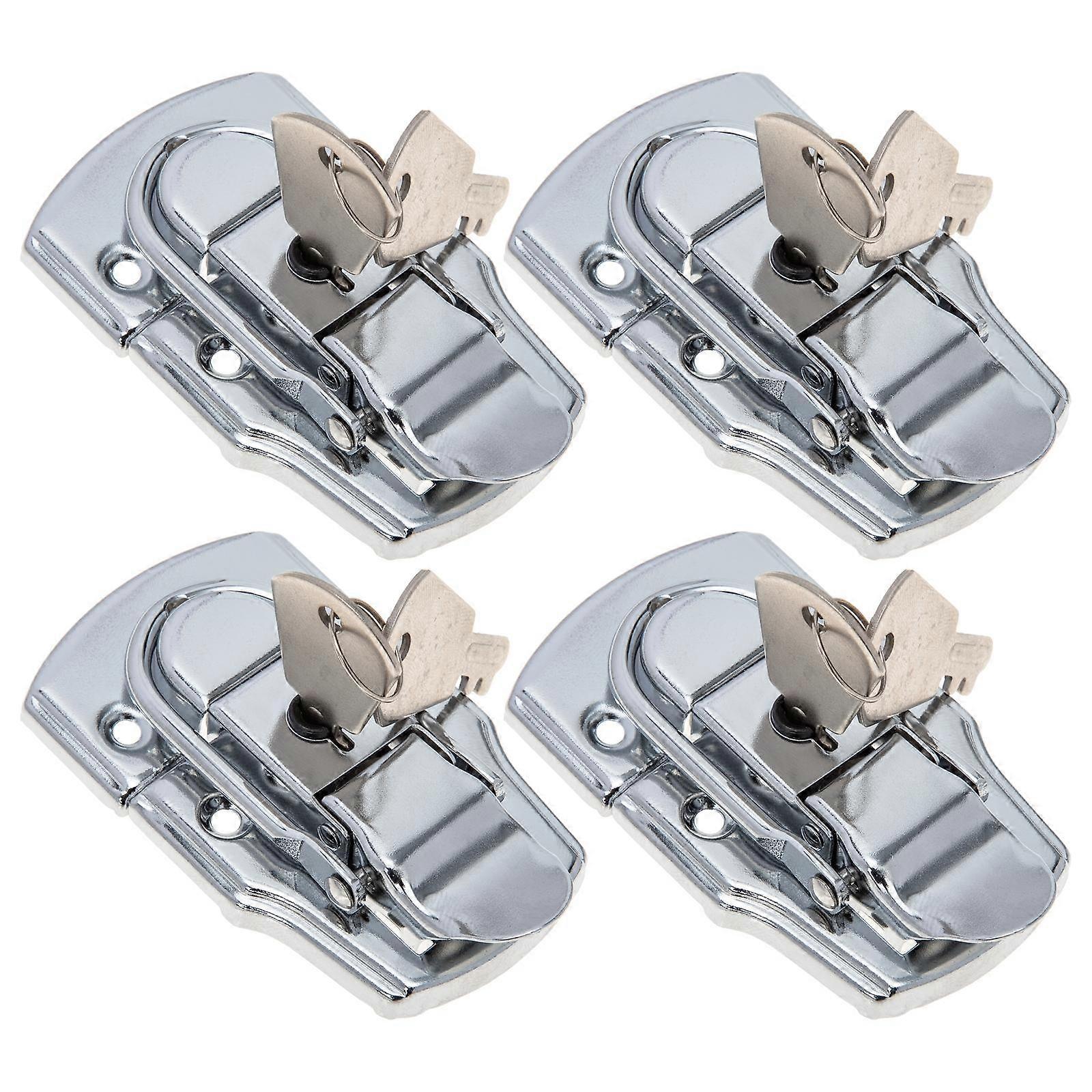 Toolbox Latch Buckle Tool Box Lock Buckle Silver 7.2x4.4cm Security Protection 4 Sets